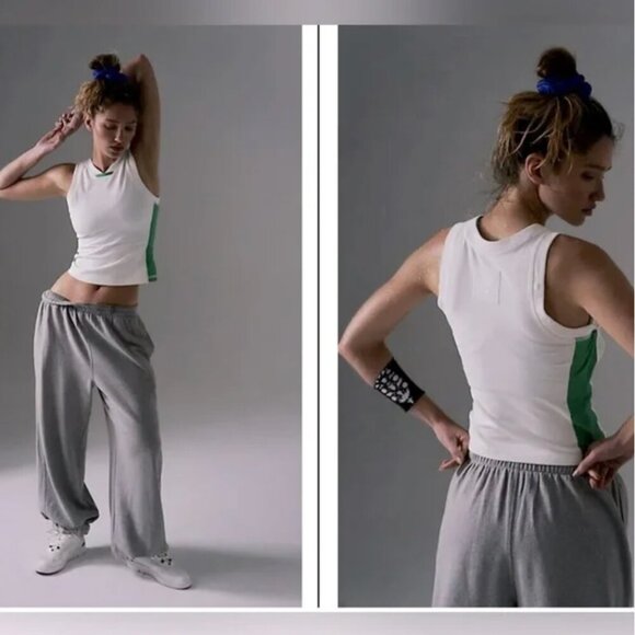 FP Movement by Free People White and Green Tank Top - Picture 2 of 5